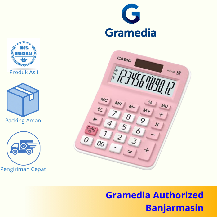 

Gramedia Banjarmasin - Casio Calculator MX - 12 B Pink