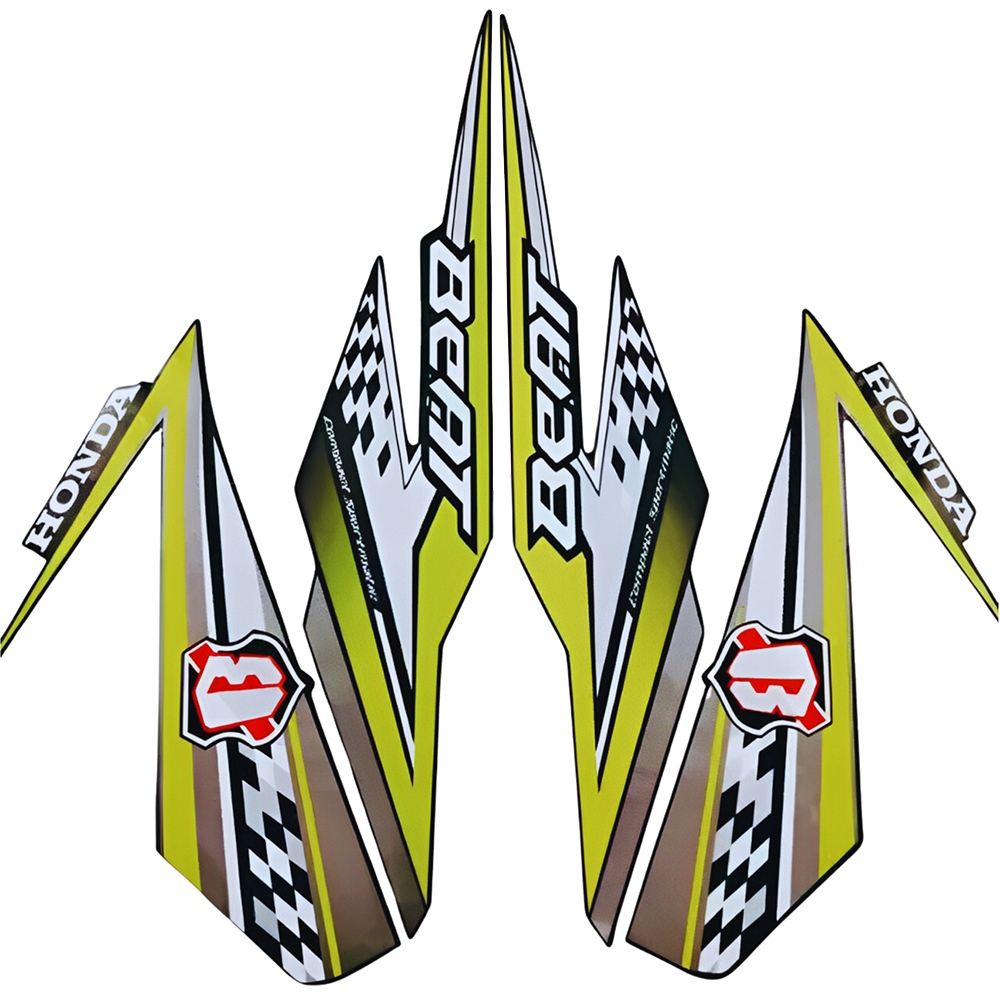 Sticker Striping Motor Honda Beat Fi 2018 Putih Hijau list body motor beat Fi 2018
