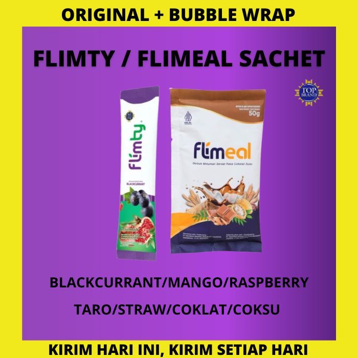 

FLIMEAL / FLIMBAR / FLIMTY SATU SACHET DIET ECER SEREAL BPOM HALAL