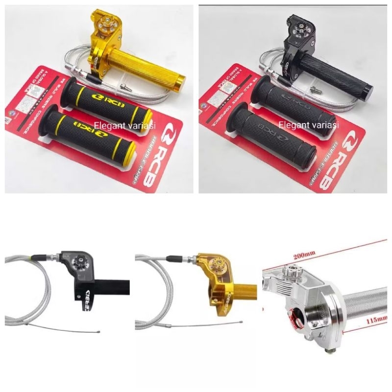 Gas Spontan Acerbis + Handgrip RCB HG55 Gas Spontan kontan Acerbis Full CNC Plus