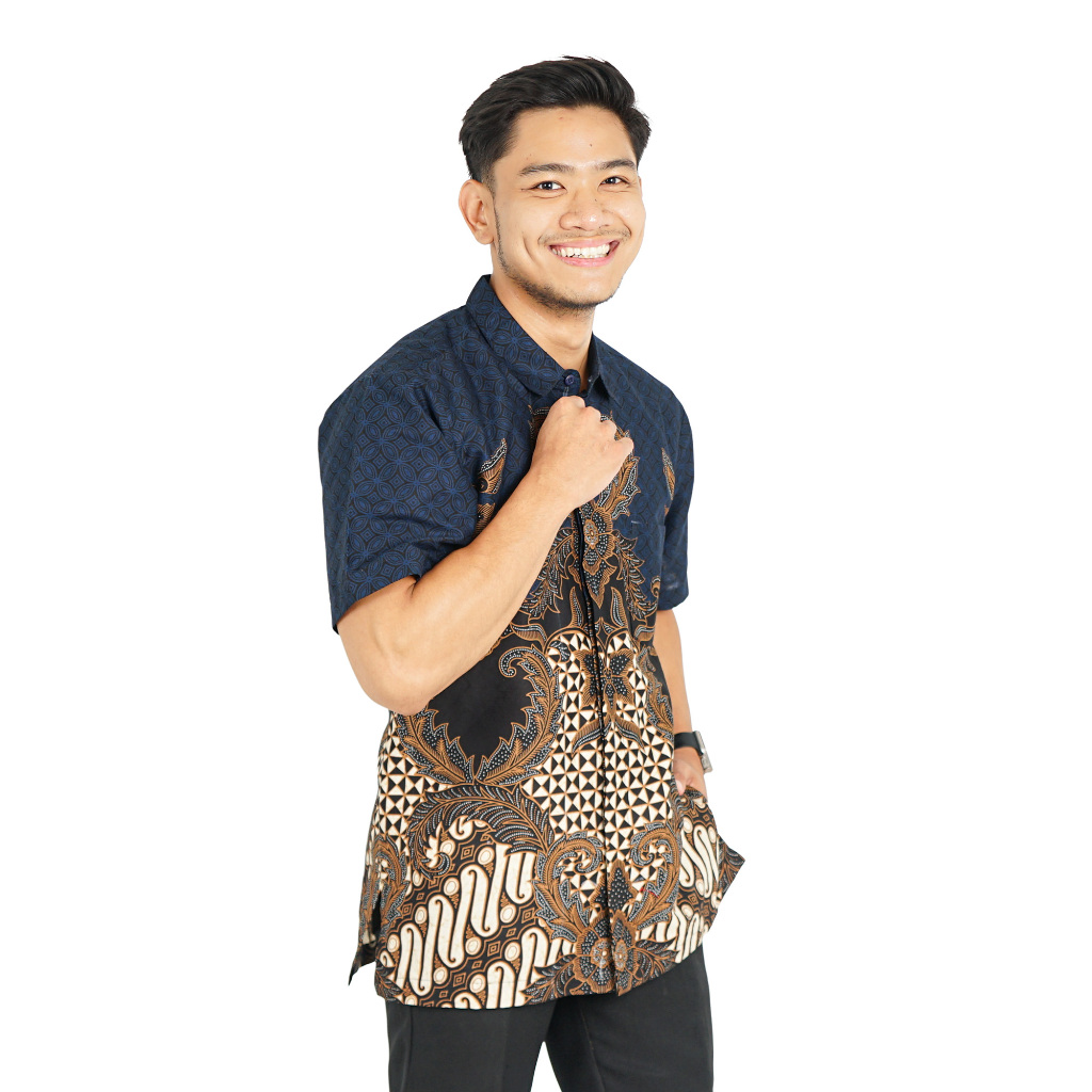 Kemeja Batik Pria - Bhatara Batik Farel - Atasan Kemeja Batik Lengan Pendek