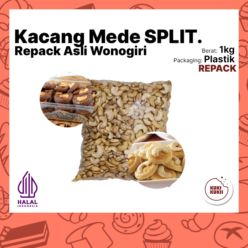 

Kacang Mede Mentah ASLI Wonogiri PECAH dua 1kg | Kacang Mede Premium SPLIT 1 kg