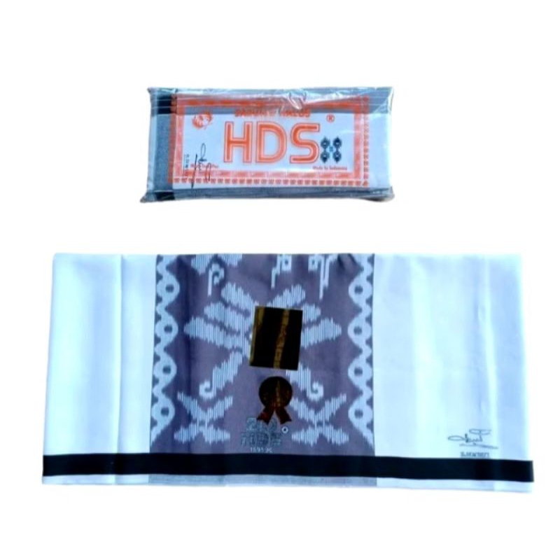 Aulia - Sarung Samarinda HDS Putih Polos Tumpal//Sarung HDS Putih Tumpal Untuk Dewasa