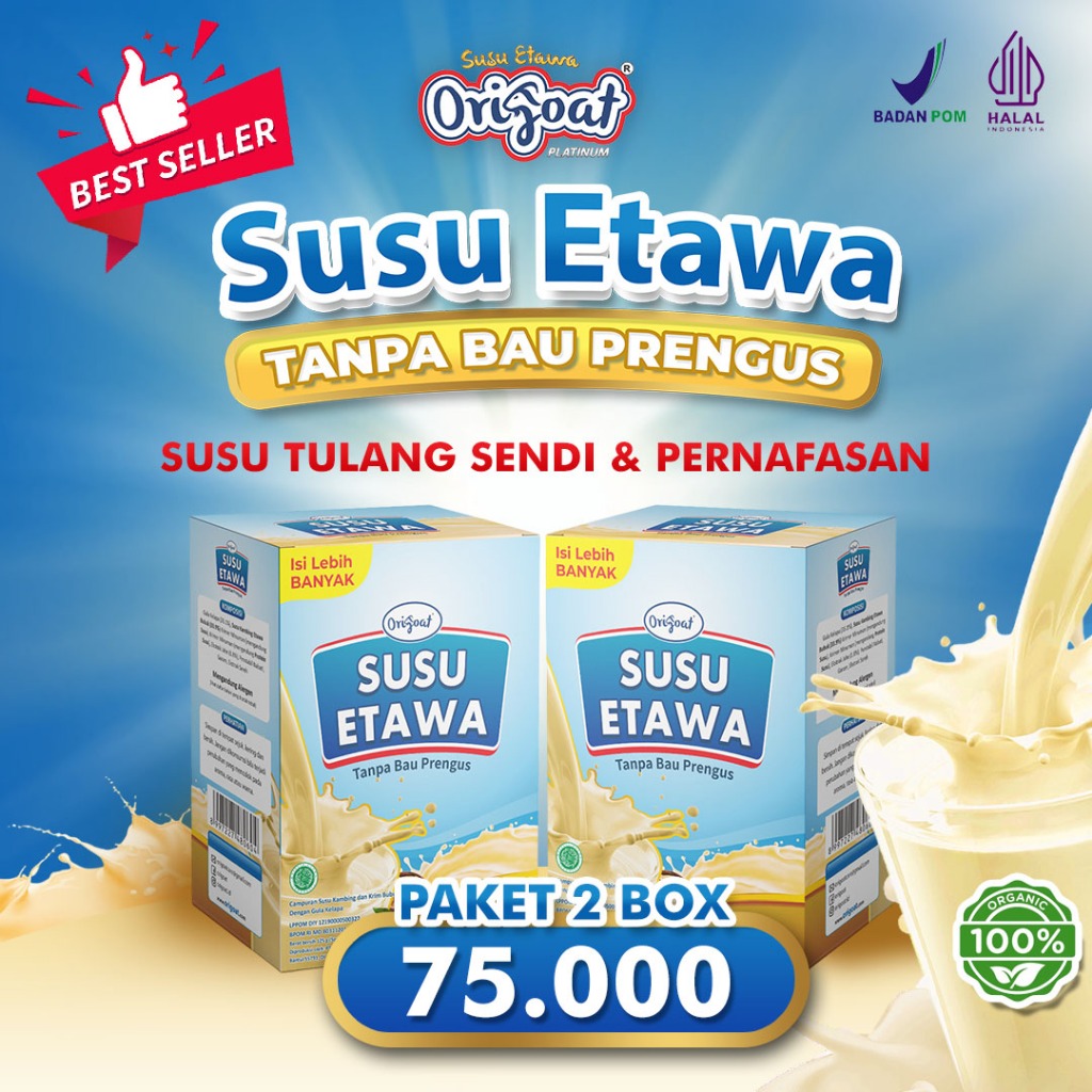 

Susu Origoat Susu Kambing Etawa FS Herbal Alami Kemasan 250 gram - Susu Origoat Untuk Nyeri Sendi dan Asam Urat Cocok untuk Pegal Linu - Susu Origoat untuk Syaraf Kejepit dan Osteoporosis Susu Origoat Resmi BPOM 2 box