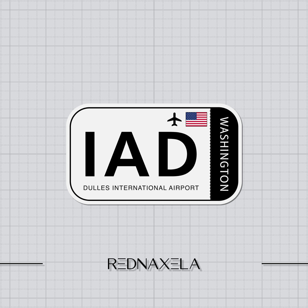

Stiker Vinyl Dulles International Airport Code IAD Sign Sticker