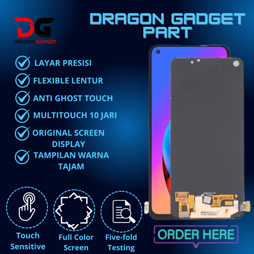 LCD TOUCHSCREEN OPPO F19 PRO / REALME 7 / REALME 8 / REALME 8 PRO / RENO 6Z 5G OLED FINGERPRINT FUNG