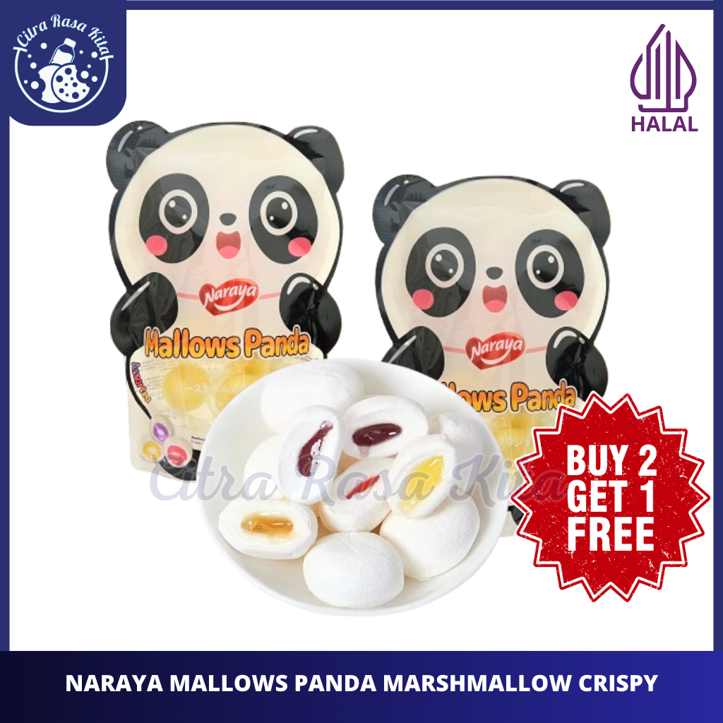 

Halal Naraya Mallows Panda Assorted Marshmallow Crispy Isi Selai 68gr