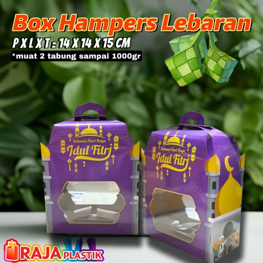 

Box Hampers Ungu Lebaran untuk 2 tabung 1000ml /Box Hampers Idul Fitri