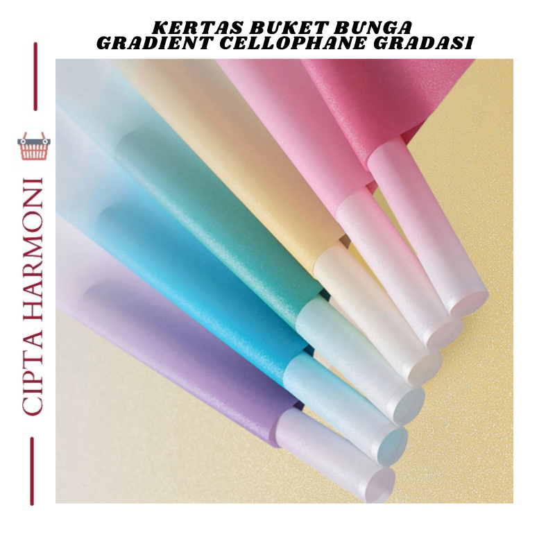 

15 LEMBAR FLOWER WRAPPING PAPER CELLOPHANE GRADIENT FLORIST KERTAS BUNGA KB027