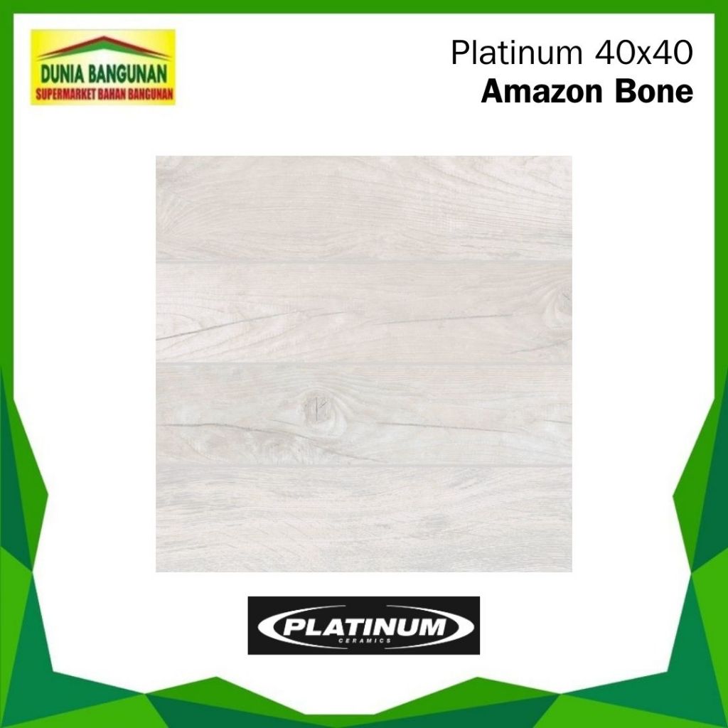 Keramik 40x40 Platinum Amazon Bone Keramik Lantai Motif Kayu Kasar / Keramik Taman / Keramik Teras