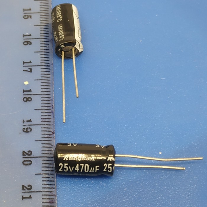 Elco 470uf 25v / Kapasitor 470uf 25v / Elco 470 - 25V Rubycon / Elko 470-25v