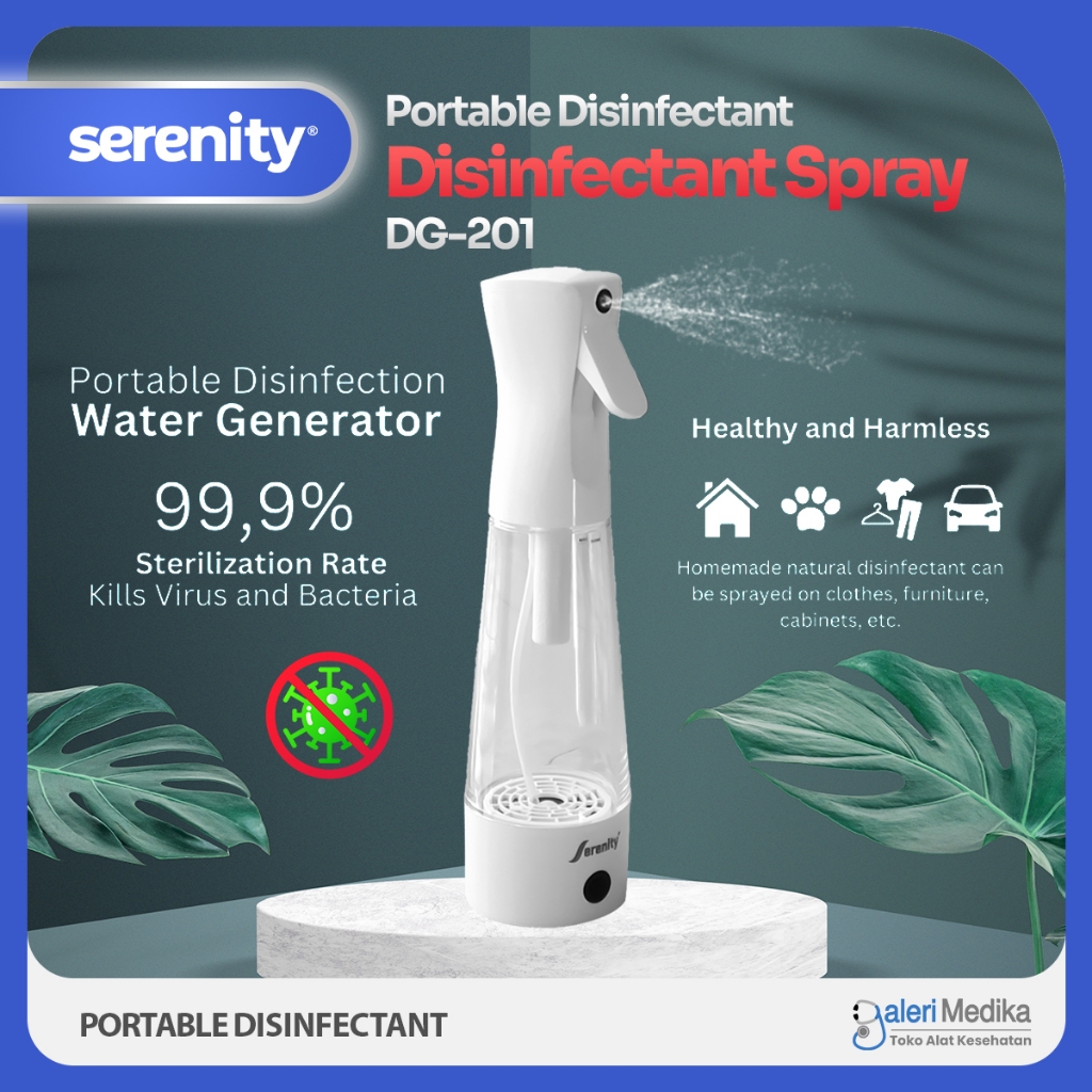 Disinfectant Generator Serenity Type DG 201 / +HOCL Disinfectant Basmi Virus , Bakteri , Kuman