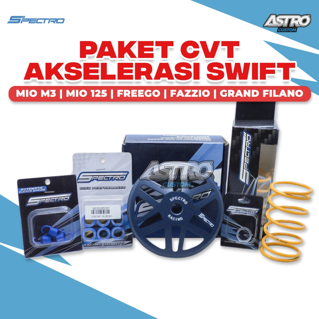 Paket Upgrade CVT Spectro Mio M3 Fino Xride Soul GT 125 Freego Filano Fazio Mangkok Ganda CVT Racing