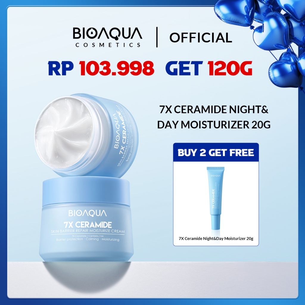 【BPOM】 Bioaqua Cosmetics pelembab wajah whitening moisturizer 7X Ceramide Skin night cream day cream
