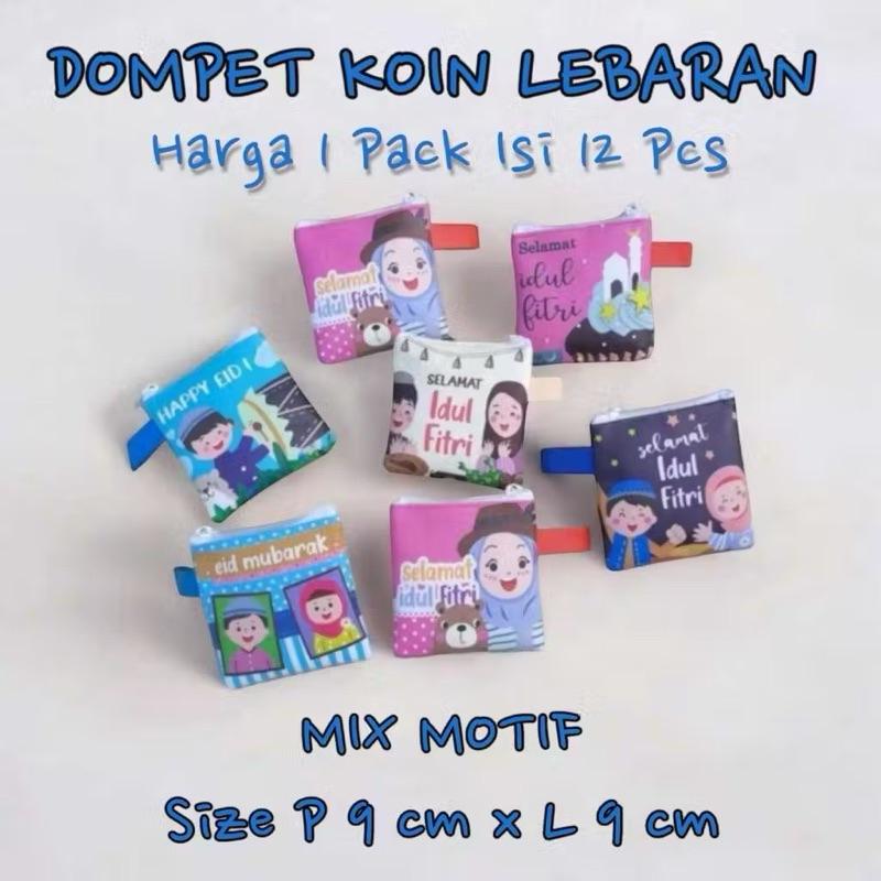 

ToserbaZhag 12 Pcs Dompet angpau lebaran resleting / dompet printing lebaran / amplop lebaran