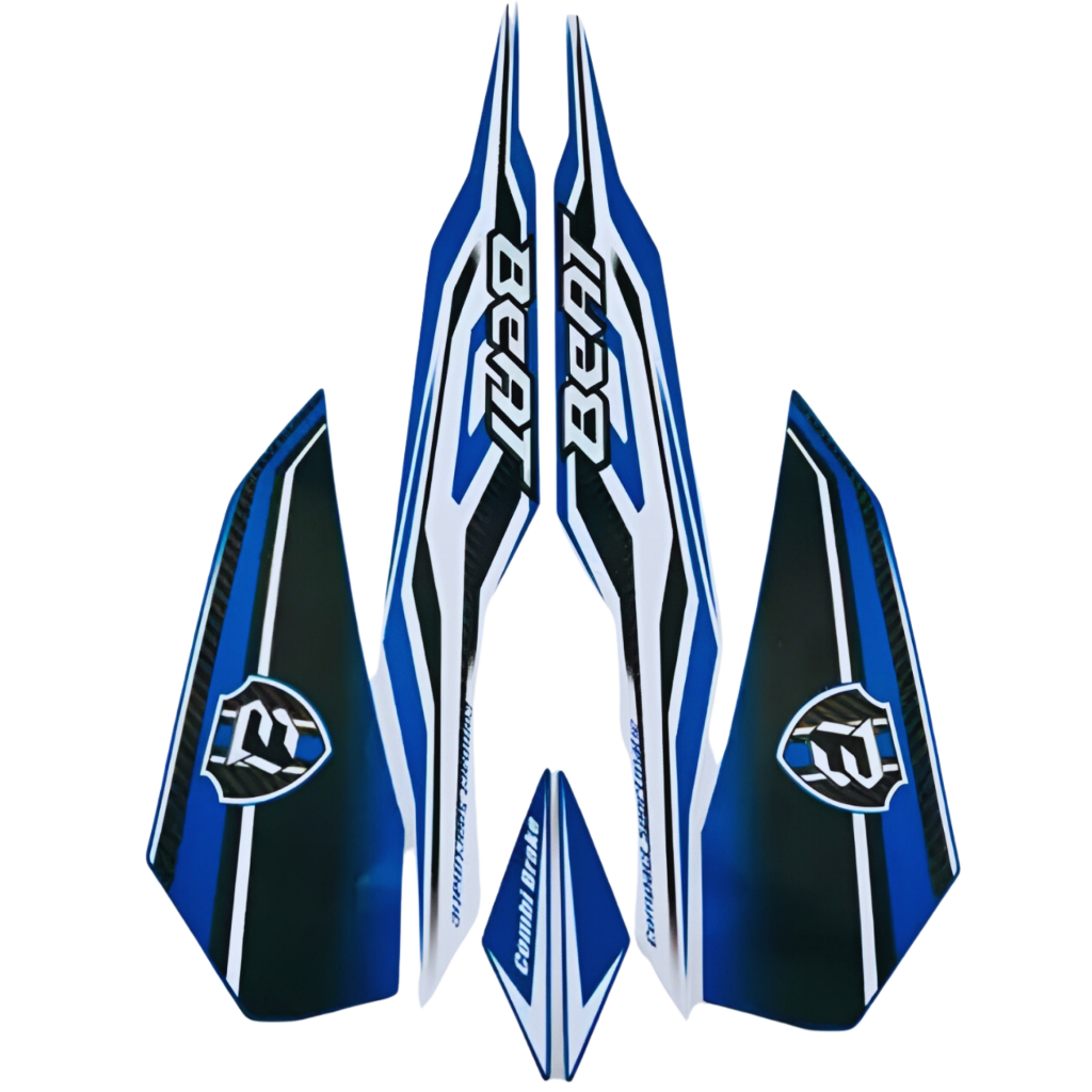 List Body Motor Stiker Sticker Striping Standart Ori Beat Iss 2019 Hitam Biru Terlaris Termurah
