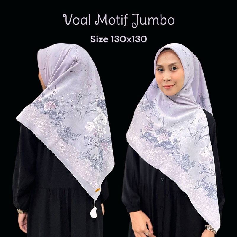 Segiempat Voal Motif Syar’i Seri Ungu, Taro, Purple, Lilac / Segiempat Motif Syar’i / Voal Motif Jum