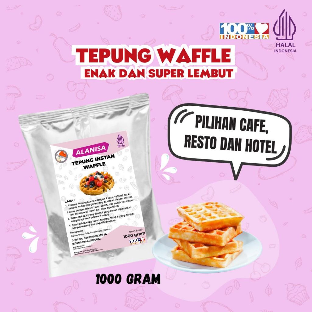 

TEPUNG WAFFLE 1KG PRAKTIS!!
