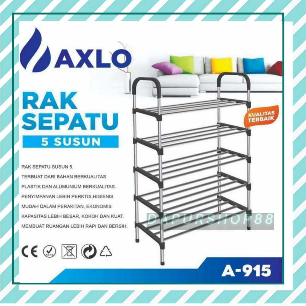 RAK SEPATU 5 SUSUN AXLO A-915/ RAK SERBAGUNA/ RAK SEPATU SUSUN 5 PORTABLE AXLO A-915
