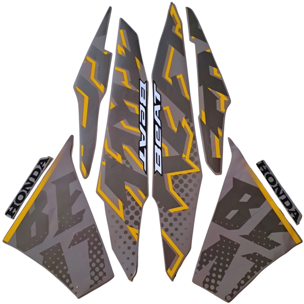Stiker Striping Beat Street 2024 Coklat Gold Hitam New List Body Motor Beat Street 2024