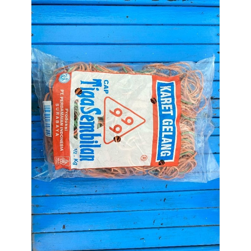 

KARET GELANG MERK TIGA SEMBILAN 999 WARNA WARNI | 100gram & 1/2kg