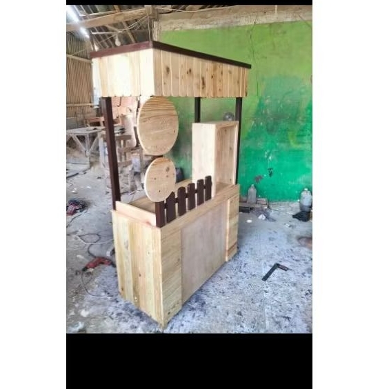 gerobak booth gerobak angkringan gerobak minimalis dari kayu jati belanda solid