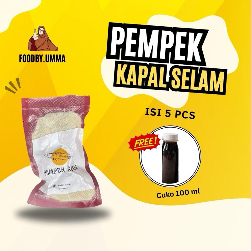 

PEMPEK KAPAL SELAM ISI 5 PCS (GRATIS CUKO) 100% TENGGIRI , GLUTEN FREE