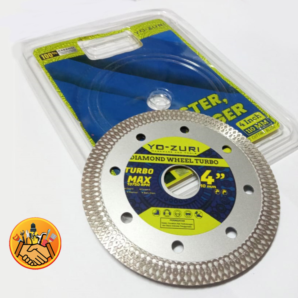 Mata Pisau Potong Granit Keramik Basah kering Dry wet Diamond Wheel Batik Turbo 4inch turbo 4"