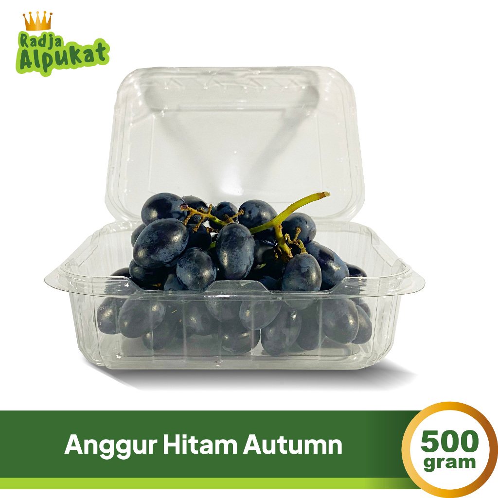 

Anggur Hitam Autumn Non Biji Import USA/Ausie , kemasan 500 Gram