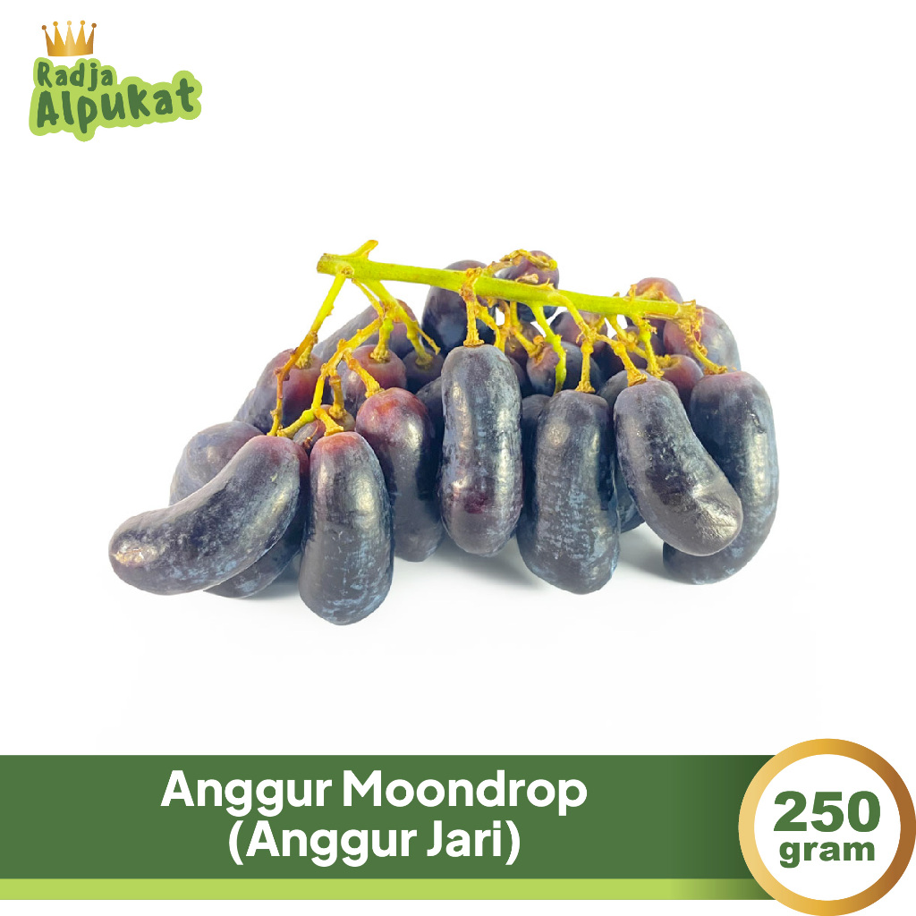 

Anggur Hitam Moondrop /Anggur Jari Non Biji, Kemasan 250 gram