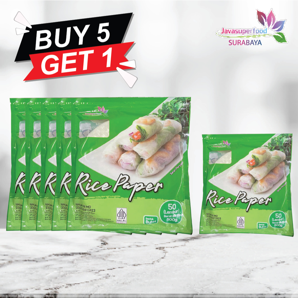 

[BELI 5 GRATIS 1] Banh Trang High Quality Rice Paper / Rice Paper / Kulit Lumpia Vietnam Rice Paper 500g / rice roll spring roll / Salad Wrap / Rice paper 500g