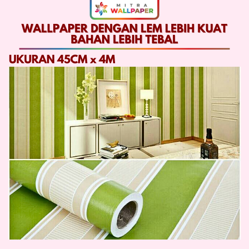 Wallpaper Dinding Salur Hijau Wallpaper Dinding Ruang Tamu Minimalis Motif Salur Hijau Wallpaper Din