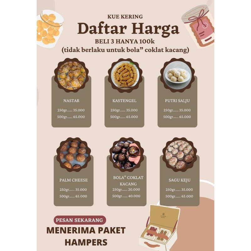 

KUE KERING LEBARAN (100K GET 3 @250GR) NASTAR KASTENGEL PALM CHEESE PUTRI SALJU SAGU KEJU