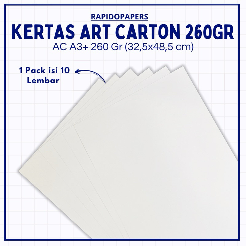 [ 10 Lembar ] Art Carton 260 Gr A3+/ Art Carton Digital Print A3+