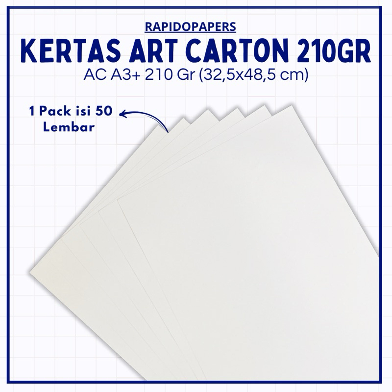 

Kertas Art Carton [50 Lembar, 210 gr A3+] Art Paper / Art Karton / Art Carton Digital Print A3+
