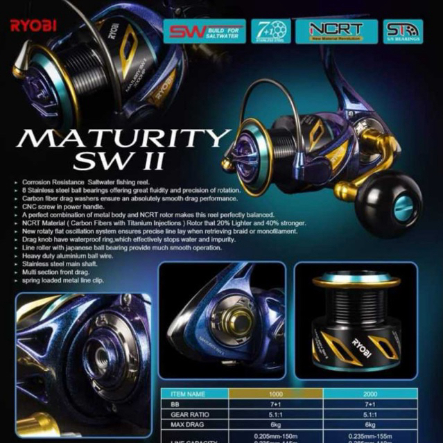 Reel Ryobi Maturity SW II 1000/2000/3000/4000/6000 Hpx - Power Handle