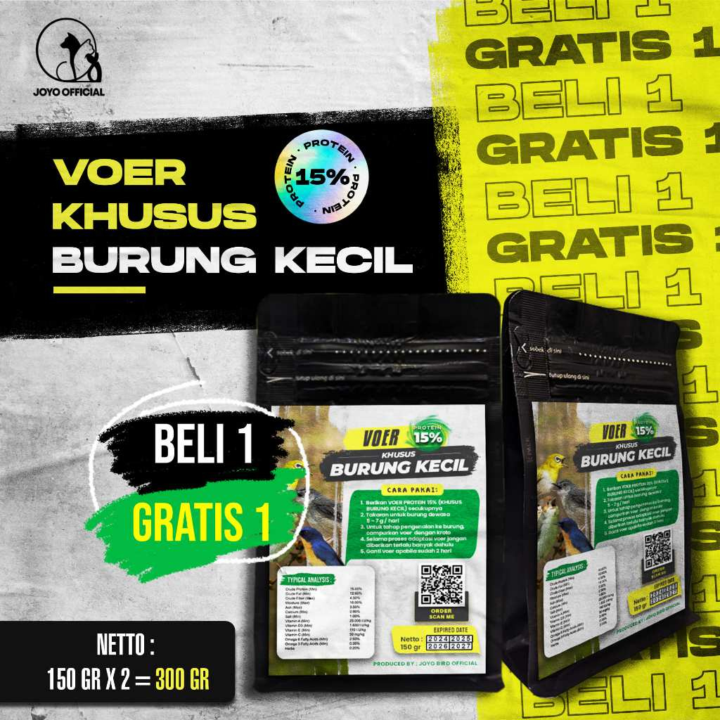 BELI 1 GRATIS 1 MAKANAN BURUNG KECIL | VOER BURUNG KECIL | VOER HARIAN | VOER NUTRISI KOMPLIT | VOER