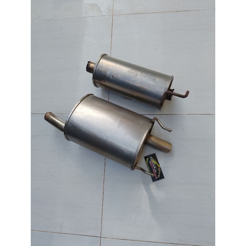 knalpot standar mobil Honda brio + resonator original.