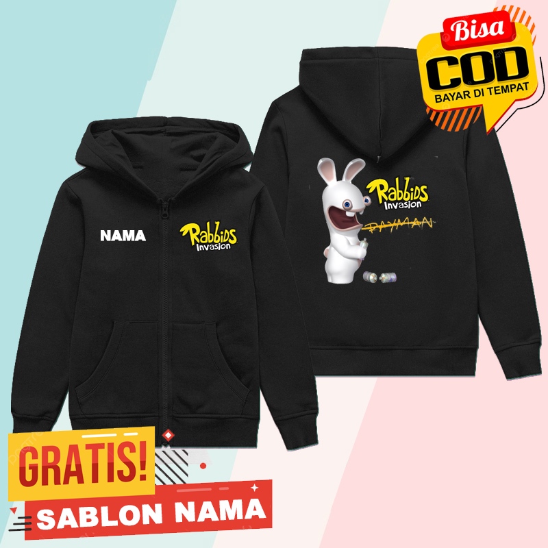 Zipper Anak Rabbids Rayman / Jaket Anak Laki Laki & Perempuan Rabbids Rayman