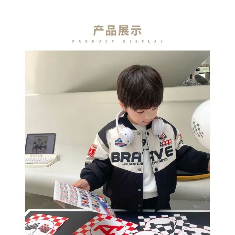 Viral  Jaket Anak Varsity Racing New Jaket Anak Laki Laki Baseball Jaket Clothing Anak Perempuan