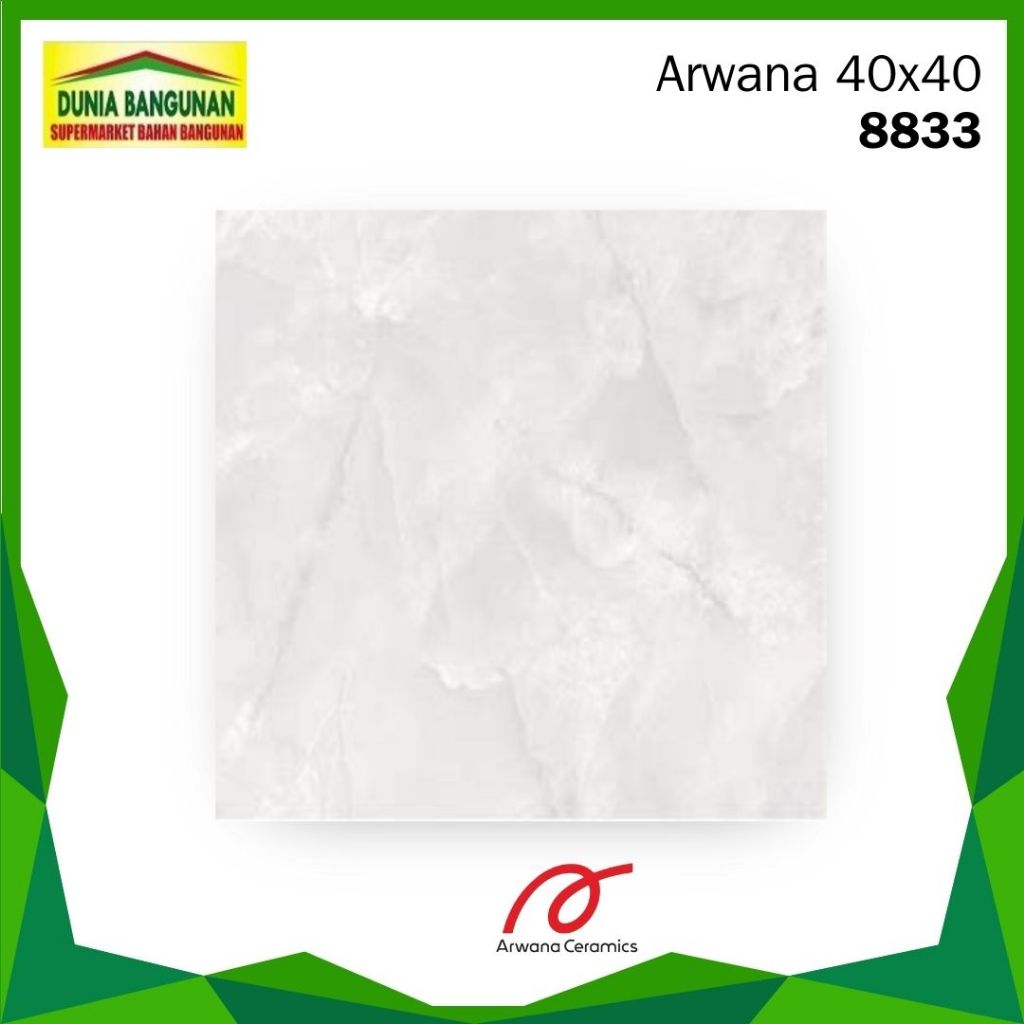 Keramik 40x40 Lantai Arwana 8833 Grey KW1 40X40 Keramik Lantai Kamar / Keramik Lantai 40x40 Abu Marm