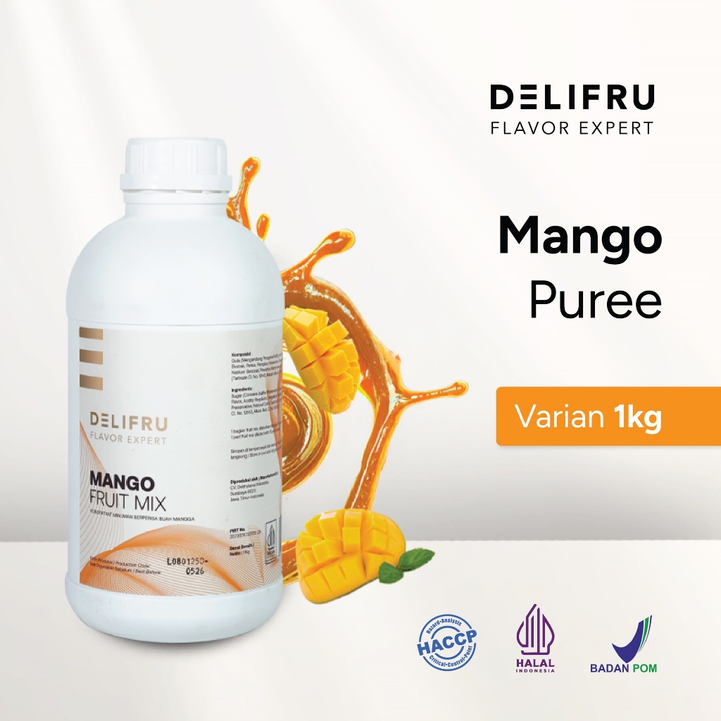 

Mango Puree Fruit Mix Delifru 1 Kg - Puree Mangga Premium