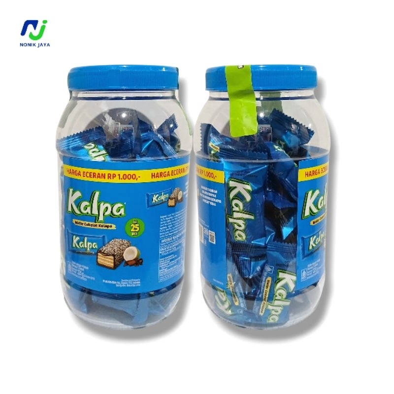 

Kalpa Wafer Cokelat Kelapa Toples Isi 25 Pcs@9g(WAFER BERSALUT COKELAT KELAPA)