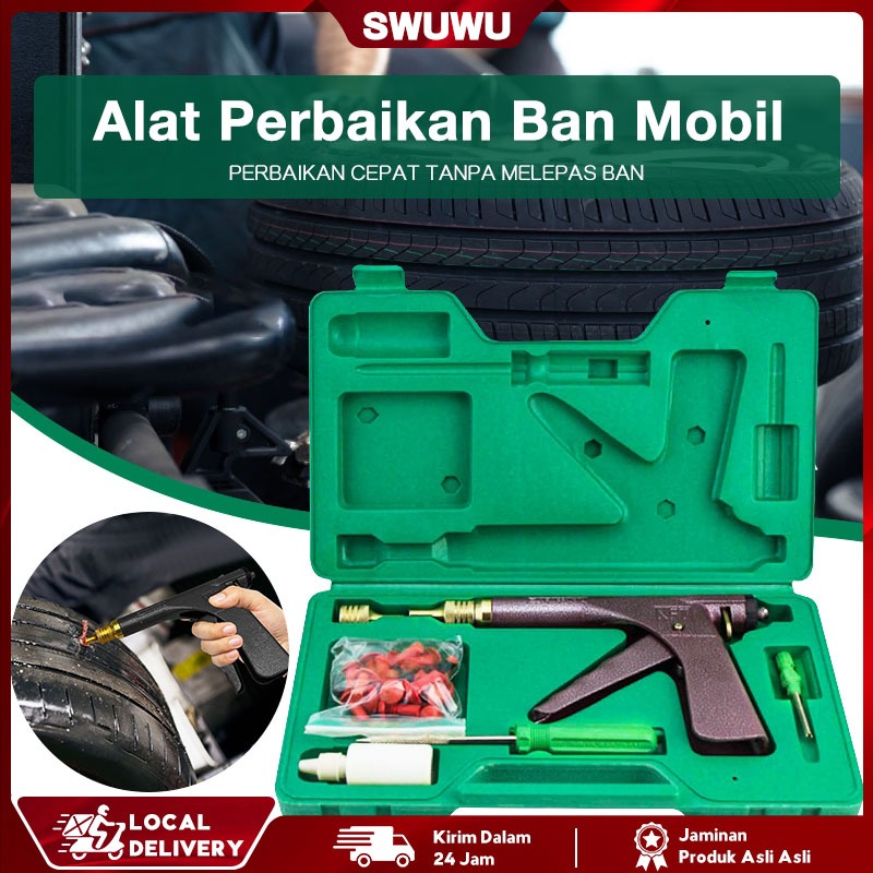 [Ready Stock] Alat Tambal Ban Tubeless Vacuum Roda Gun Tembak Tambal Ban Tubles Tubes Alat Perbaikan