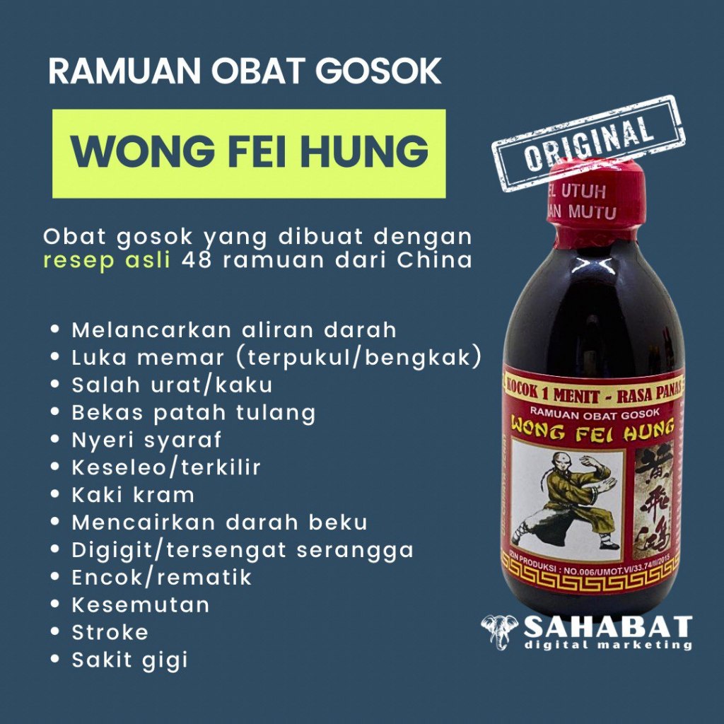 Minyak Arak Kalimantan Arak Gosok Wong Fei Hung Original