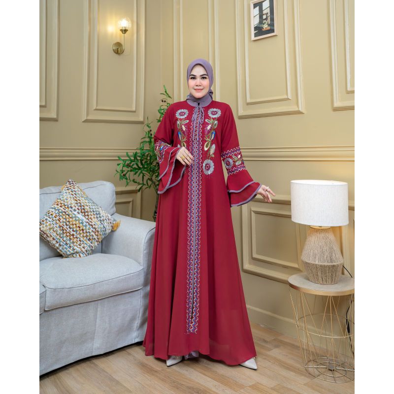 Gamis Lebaran Gamis Seruty Bordir +hijap Gamis mewah