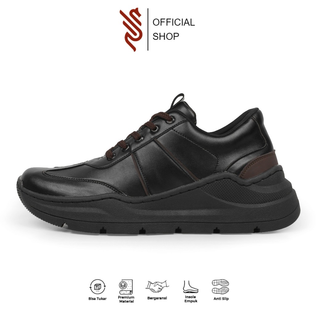 XTRAIL Black Brown Sepatu Sneakers Pria Casual Man Shoes Nazreal Footwear