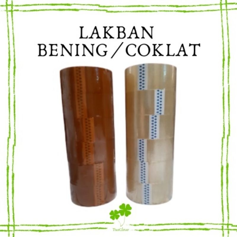 

Lakban Bening/Coklat MURAH 1 Slop Isi 60 45mm x 100 yard