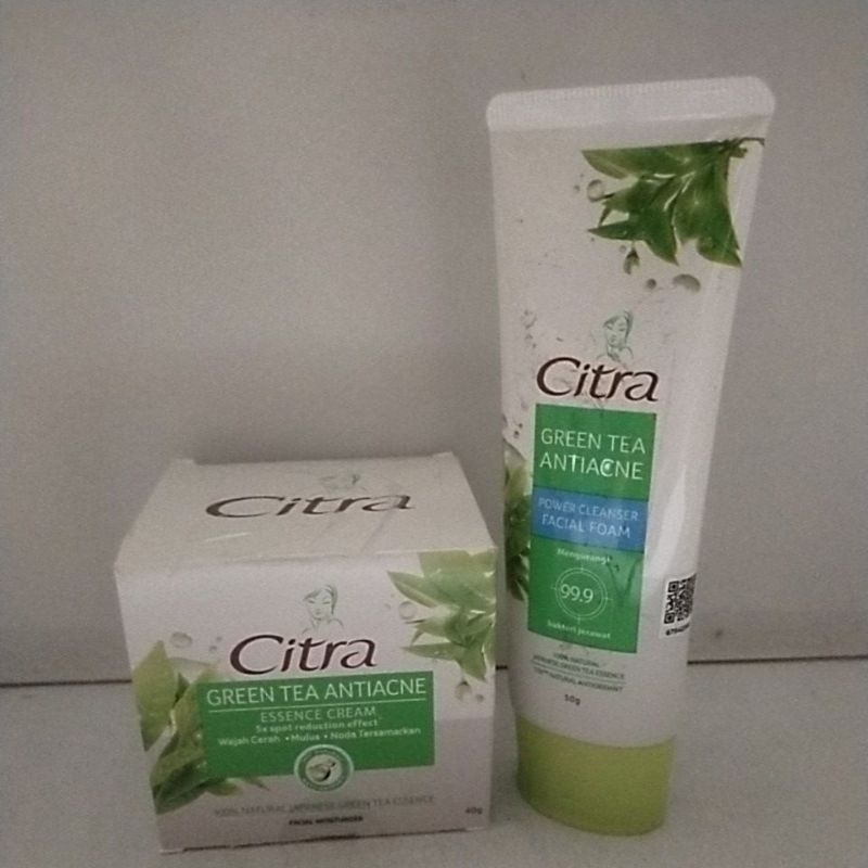 Paket Citra Pelembab 40g dan facial foam 50g Green tea AntiAcne(2 produks)