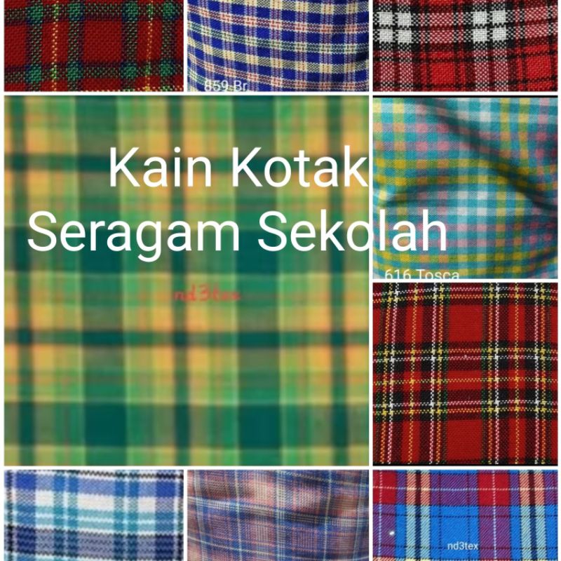 Kain Kotak Motif Seragam Sekolah Meteran / Kain  Kotak Yarn dyed